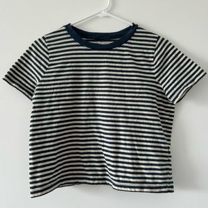 Madewell Softfade Cotton Boxy-Crop Tee in Stripe